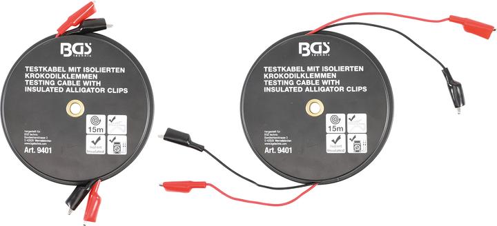 Produktbild BGS Krokodilklemmen-Kabelbox selbstaufrollend 15 m