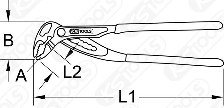 Actual product image KS Tools Water pump pliers, push button adjustment (240 mm)