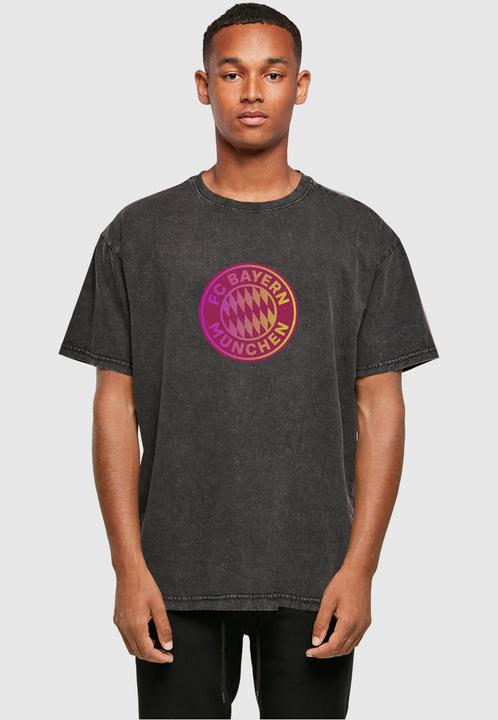 Actual product image FC Bayern München Logo Colour Acid Washed Heavy Oversize Tee - 115453 (L)