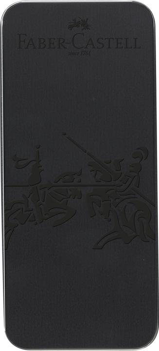 Actual product image Faber-Castell Castell 140579 - Gift set Hexo Black, with fountain pen M and twist biros B (Matt black, 2 x)