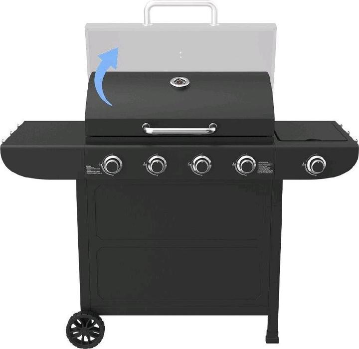 Produktbild Mr. Grill Gasgrill 4 Brenner + Seitenbrenner schwarz (14.50 kW)