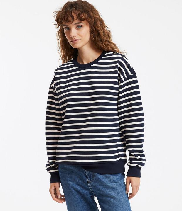 Image du produit La Redoute Collections Gestreiftes Sweatshirt mit geknöpfter Schulter (L)