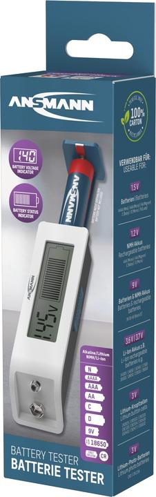 Actual product image Ansmann Battery tester Universal LC-Display,bar graph,for battery/battery