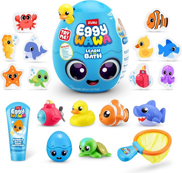 Actual product image Zuru Eggywawa bath time surprise blue