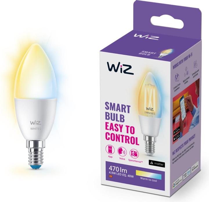 Produktbild WiZ Smart Bulb (E14, 4.80 W, 470 lm, 1 x, E)