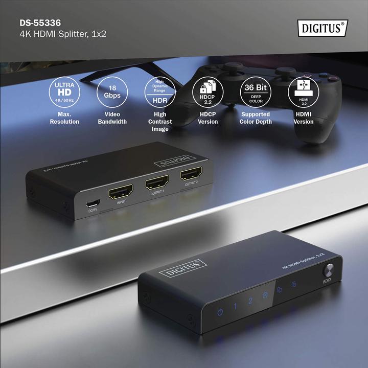 Immagine prodotto Digitus Splitter HDMI 4K, 1x2