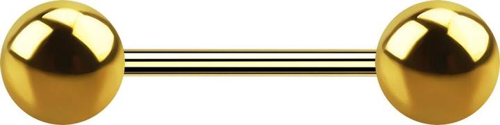 Star Piercing Micro Barbell vergoldet mit zwei Kugeln (ohne Messing, Chirurgenstahl 316L)
