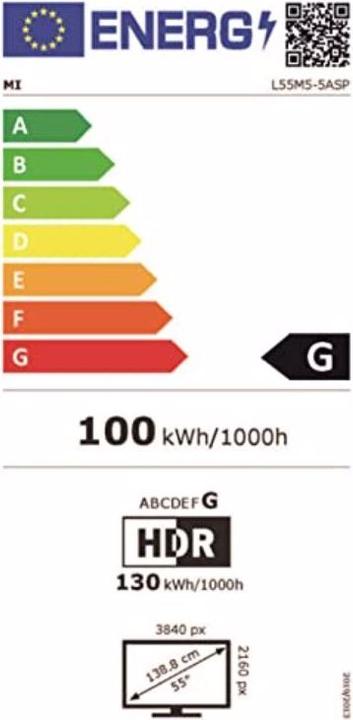 Energie-Label Xiaomi L55M5-5ASP (55", LCD, 4K)