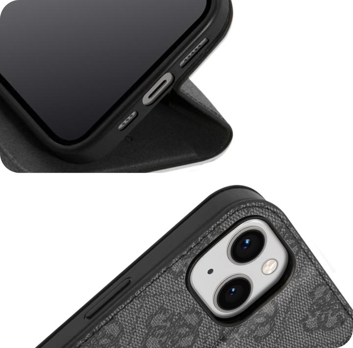Immagine prodotto Guess GUBKP14SHG4SHK iPhone 14 6.1" czarny/nero libro 4G Vintage Gold Logo (Apple iPhone 14, Apple iPhone 13)