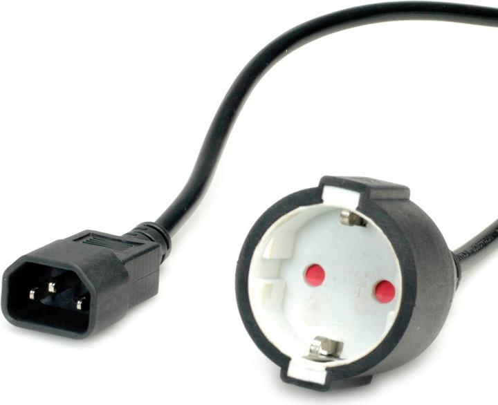 Actual product image Value Power cable, C14 plug to grounding contact socket, black, 0.3 m (0.30 m)