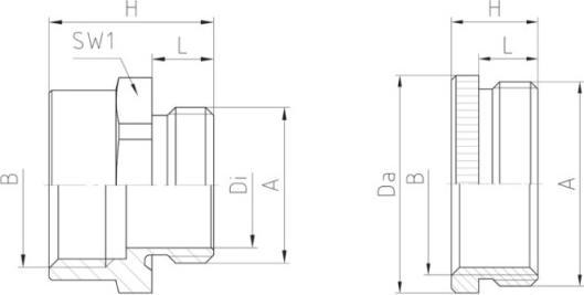 Immagine prodotto Jacob Adattatore con filetto maschio esagonale PG16 filetto femmina M20 ottone