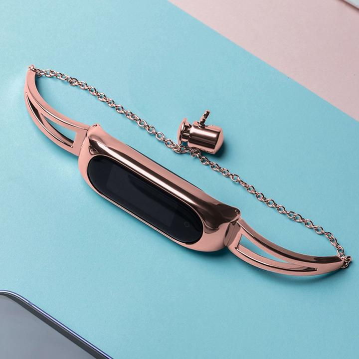 Immagine prodotto Hurtel Cinturino di ricambio in metallo per Xiaomi Mi Band 6 / 5 / 4 / 3 rosa (Acciaio inossidabile)