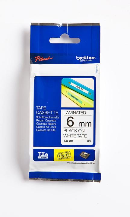 Produktbild Brother TZe-211 (0.60 cm, Schwarz, Weiss)