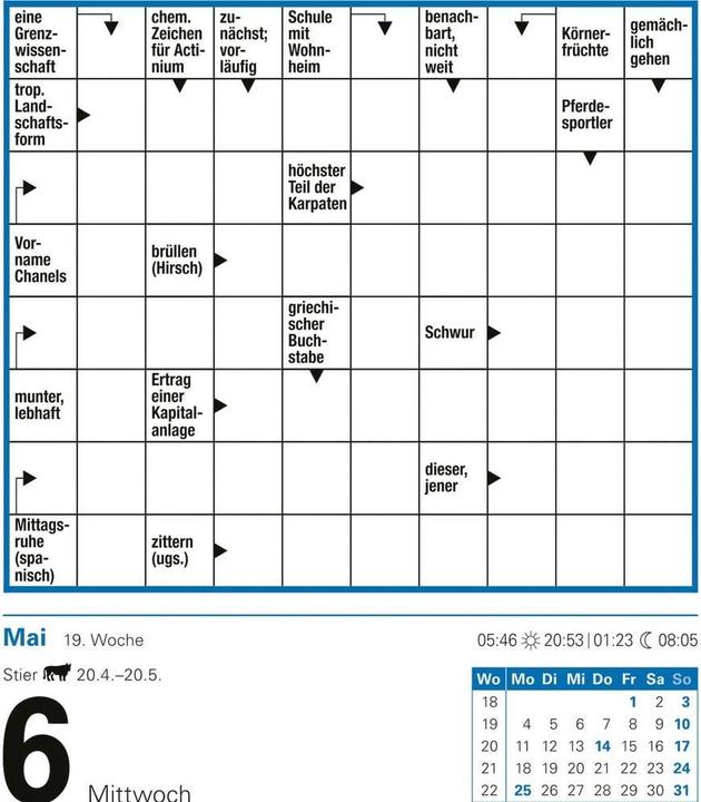 Produktbild Harenberg Kreuzworträtsel Tagesabreisskalender 2026 (Harter Einband, Deutsch)