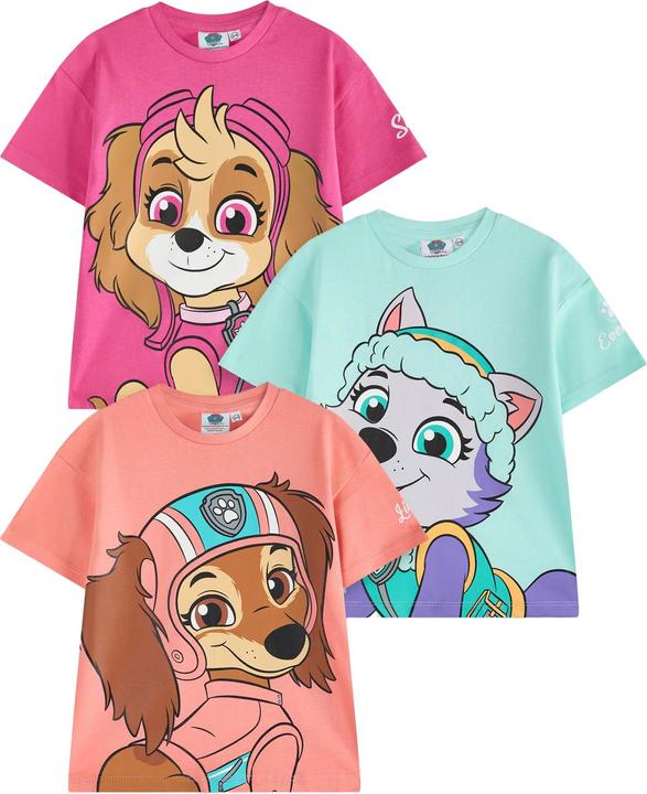 Immagine prodotto Paw Patrol Maglietta Personaggio Maniche Corte Ragazze Misura Confezione 3 (122)