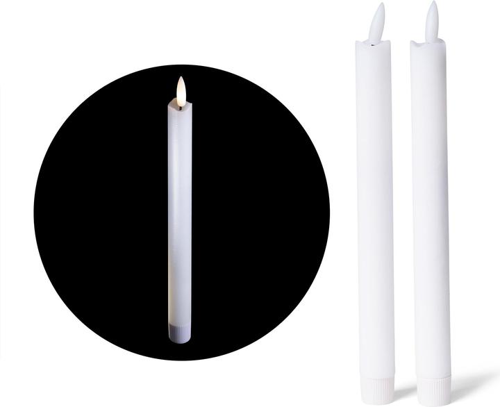 Immagine prodotto Novaliv Candela LED a bastoncino 2pcs per interni con funzione timer - 6 ore - Bianco - 20cm di altezza per (2 x)