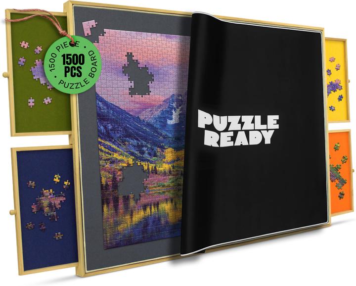Produktbild Puzzle Ready Puzzlebrett mit bunten Schubladen (1500 Teile)