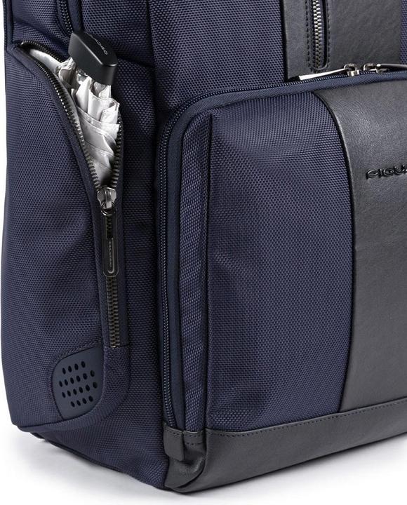 Actual product image Piquadro Fast-Check recycled fabric laptop backpack with LED light (29 l)