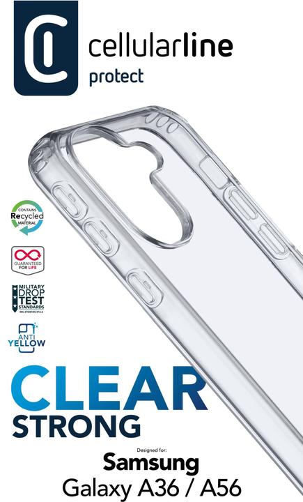 Actual product image Cellularline Clear Strong Case (Oppo A56, Samsung Galaxy A36)