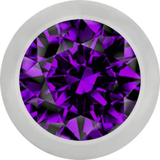 Star Piercing Kugel silber mit Kristall violett (Chirurgenstahl 316L, ohne Messing)