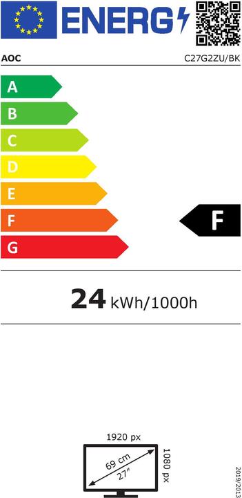 Energy Label AOC C27G2ZU/BK (1920 x 1080 pixels, 27")