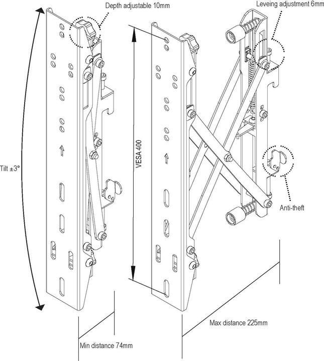 Image du produit Multibrackets Par accessoires 4726 (Mur, 65", 125 kg)