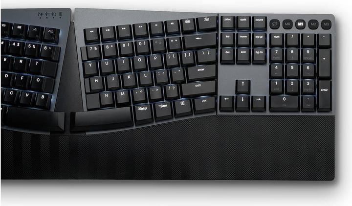 Produktbild Perixx PERIBOARD-835 BR DE, kabellose RGB-beleuchtete ergonomische mechanische Tastatur - flache bra (DE, Kabelgebunden)