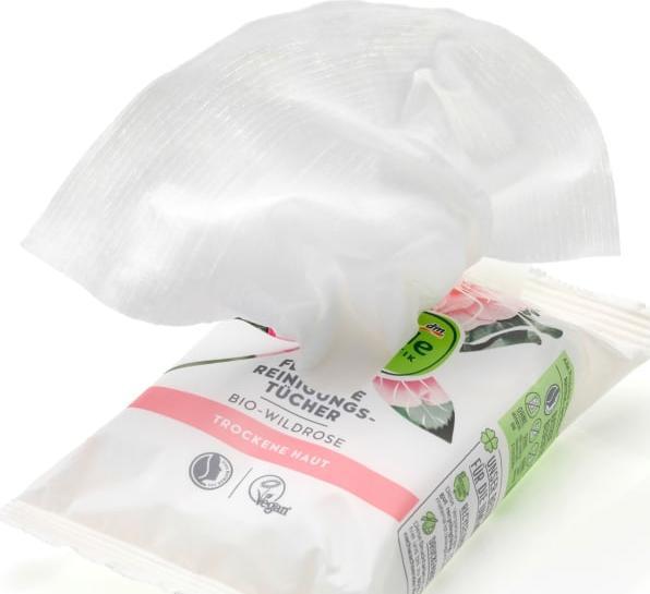 Image du produit dm alverde Lingettes nettoyantes à la rose sauvage bio (Chiffons de nettoyage)
