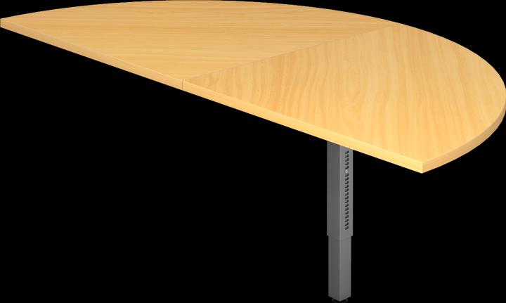 MC Elément d'extension semi-circulaire pour bureau double MyTable R avec piétement graphite