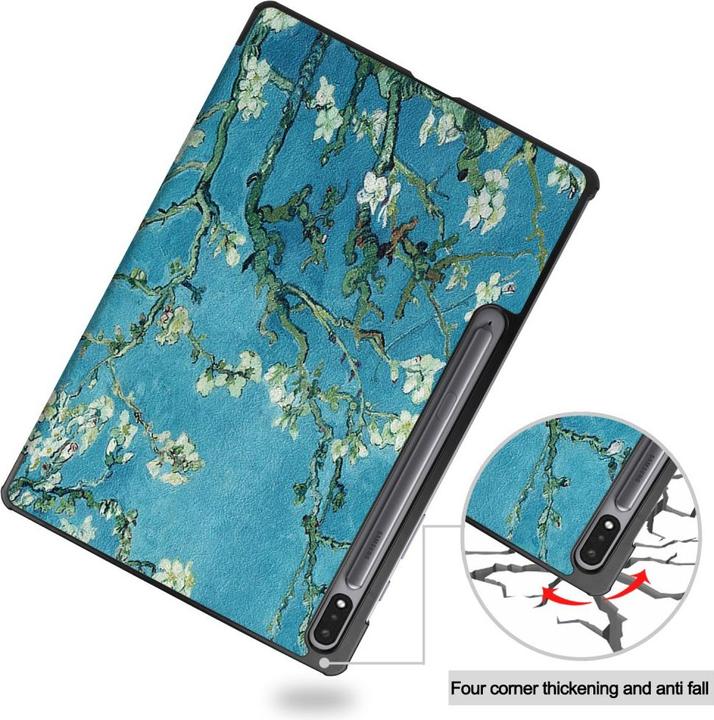 Immagine prodotto Cover-Discount Galaxy Tab S7+ (12.4) - Tri-fold Smart Case Flowers (Galaxy Tab S7 FE)