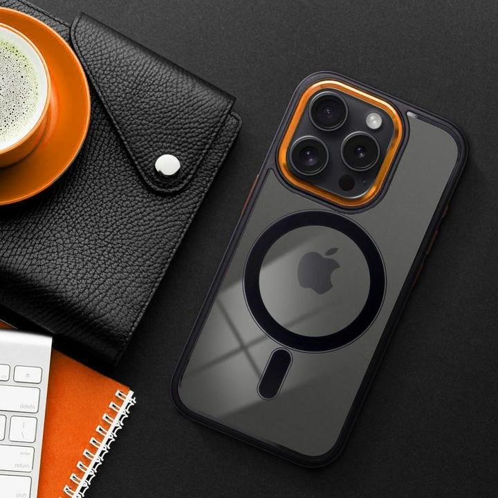Actual product image OEM Back panel cover COLOR EDGE MAG COVER case compatible with MagSafe for IPHONE 13 Pro black gold (Apple iPhone 13 Pro)