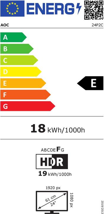 Energy Label AOC 24P2C (1920 x 1080 pixels, 23.80")