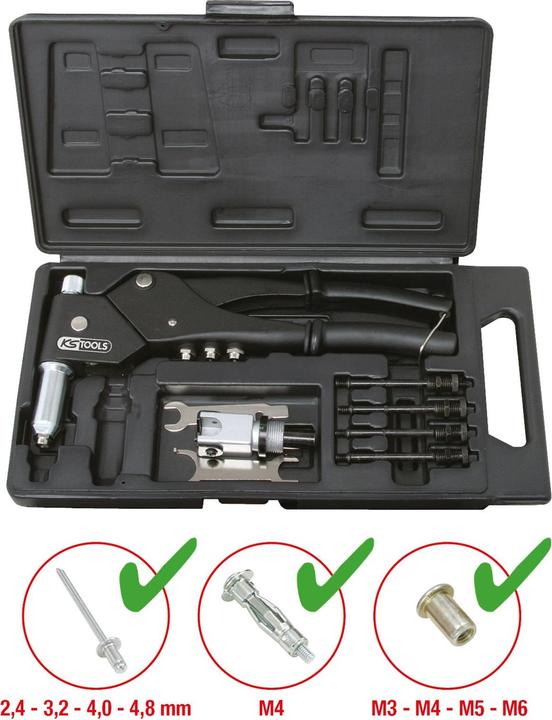 Produktbild KS Tools Universal-Handnietzangen-Satz. 10-tlg. 150.9610 (290 mm)