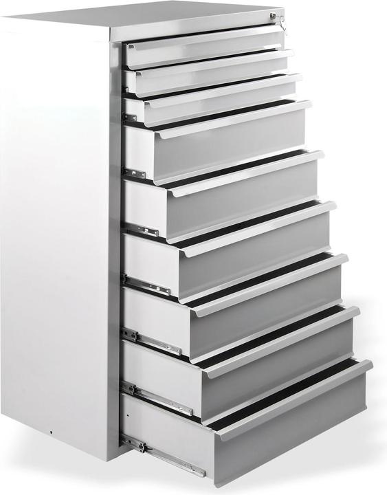 Produktbild ADB MAMMUT Schubladenschrank lichtgrau 9 Schubladen 70,0 x 43,5 x 120,0 cm (70 cm, 43.50 cm)
