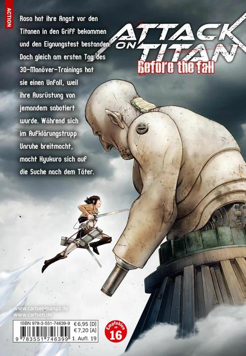 Immagine prodotto Attack on Titan - Before the Fall 15 (Tedesco, Hajime Isayama, 2019)