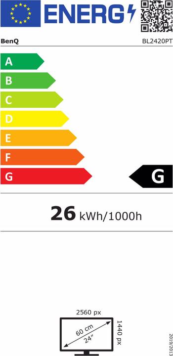 Energy Label BenQ Bl2420pt (2560 x 1440 pixels, 24")