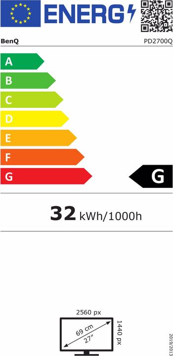 Energy Label BenQ Pd2700q (2560 x 1440 pixels, 27")