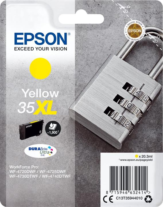 Actual product image Epson 35XL - 20.3 ml - XL - Yellow - Original - Blister with RF / audible alarm signal (Y)