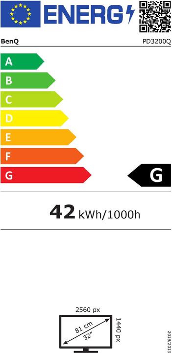 Energie-Label BenQ Pd3200q (2560 x 1440 Pixel, 32")