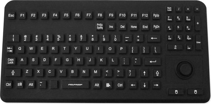 Gett InduProof Advanced silicone keyboard IP68 waterproof disinfectable 104 keys VESA USB colour: (DE, Cable)