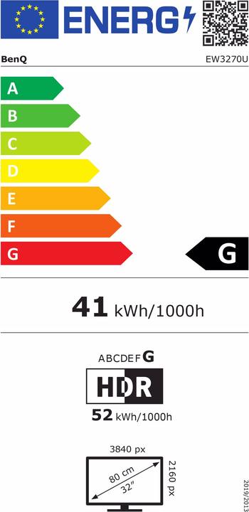 Energie-Label BenQ Ew3270u (3840 x 2160 Pixel, 31.50")