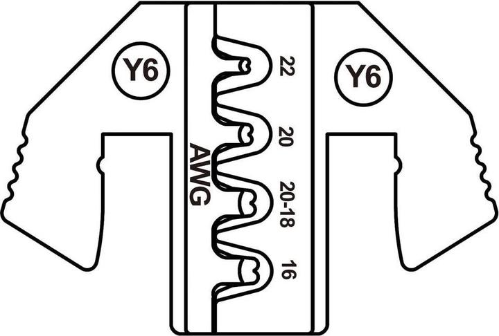 Produktbild Toolcraft TO-9625893 Crimpeinsatz Yazaki YES/YESC 0,64x0,64 versiegelter Kontak (50.70 mm)