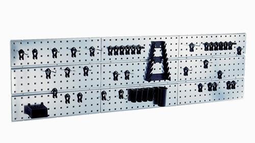 Actual product image Raaco Tool hook set w.perforated plates Tool wall panelx 3 + 44Clips