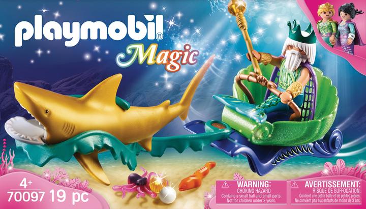 Immagine prodotto Playmobil Re del mare con il trasporto degli squali (70097)