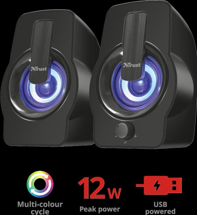 Image du produit Trust Haut-parleur|Gemi RGB|PMPO 12 Watts|1xEntrée audio|Noir|22948