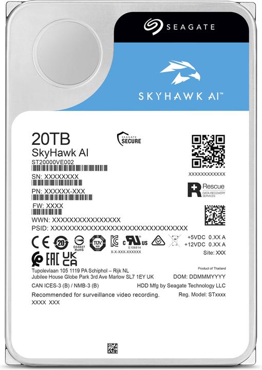 Image du produit Seagate SkyHawk AI (20 To, 3.5", CMR)