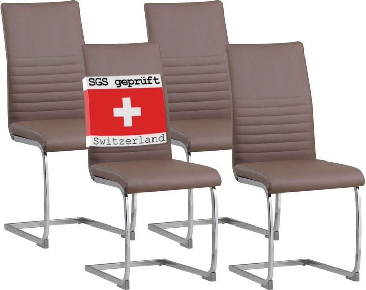 Produktbild Albatros International ALBATROS Freischwinger Stuhl BURANO 4er Set, Schwarz - Esszimmerstuhl Schwingstuhl mit Modernem Desi