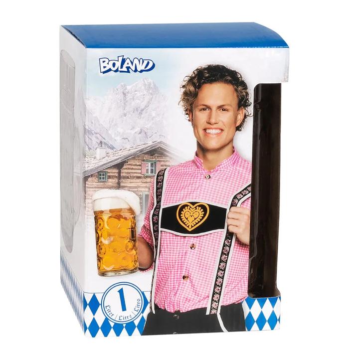 Image du produit Boland Oktoberfest Mass Bierglas Humpen 1 Liter aus Glas (1 l, 1 x)