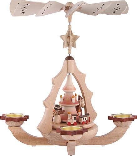 Actual product image Zeidler Holzkunst 1-stöckige Weihnachtspyramide Bescherung Natur