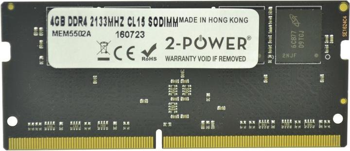 Image du produit 2-Power 4 Go DDR4 2133MHz CL15 SODIMM (1 x 4GB, 2133 MHz, RAM DDR4, SO-DIMM)